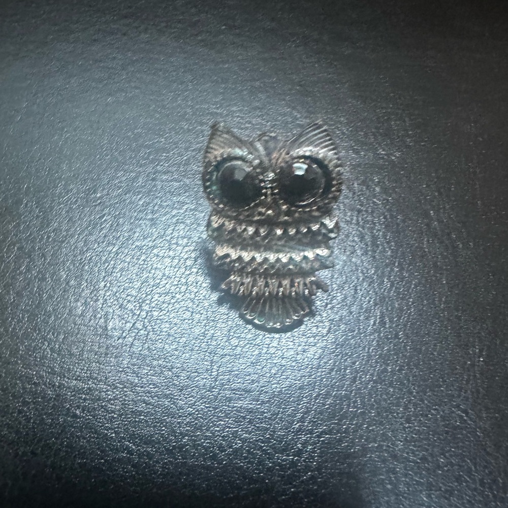 Silver Owl Adjustable Ring - image 1